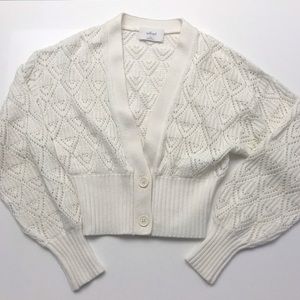 Aritzia Wilfred Thais Cardigan w/ Eyelets Ivory